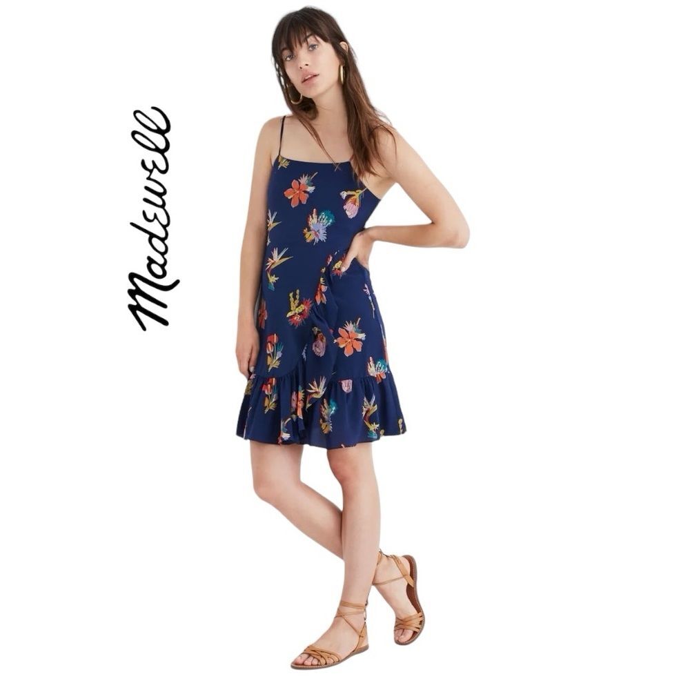 Madewell Navy Floral Mini Dress